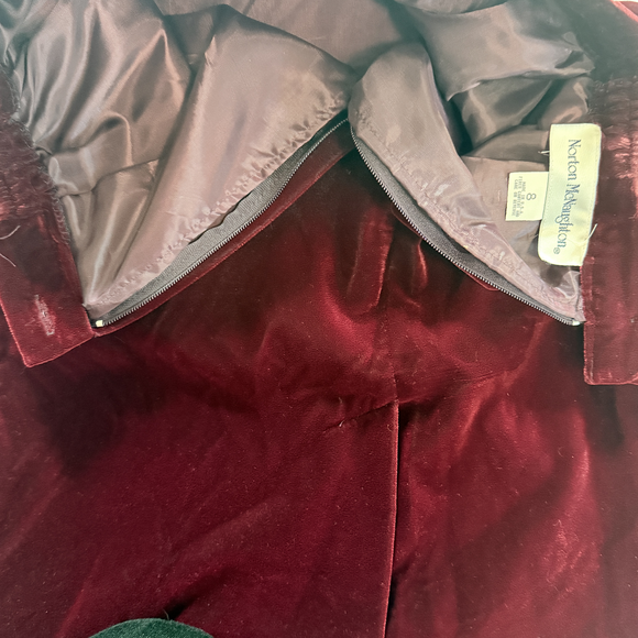 Norton Mcnaughton Vintage Burgundy wine red gothic dark academia librarian skirt - Picture 6 of 9